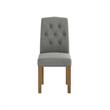 DHP Jane Parsons Upholstered Dining Chair with Diamond Tufting in Gray Linen