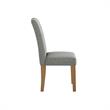 DHP Jane Parsons Upholstered Dining Chair with Diamond Tufting in Gray Linen