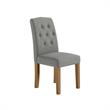 DHP Jane Parsons Upholstered Dining Chair with Diamond Tufting in Gray Linen