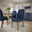 DHP Jane Parsons Upholstered Dining Chair with Diamond Tufting in Navy Linen
