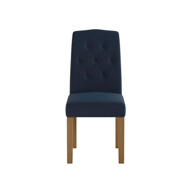 DHP Jane Parsons Upholstered Dining Chair with Diamond Tufting in Navy Linen