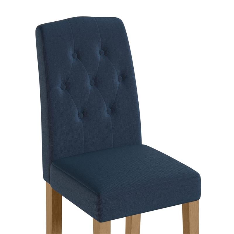 DHP Jane Parsons Upholstered Dining Chair with Diamond Tufting in Navy Linen
