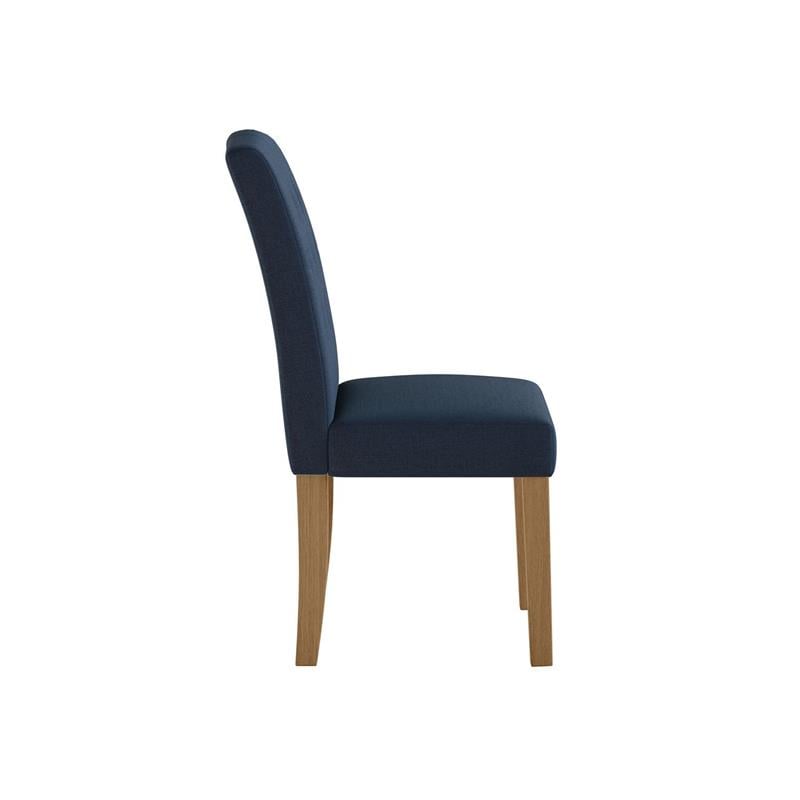 DHP Jane Parsons Upholstered Dining Chair with Diamond Tufting in Navy Linen
