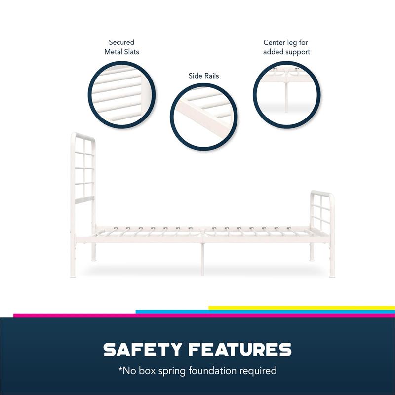 DHP Zion Metal Bed in Queen in White