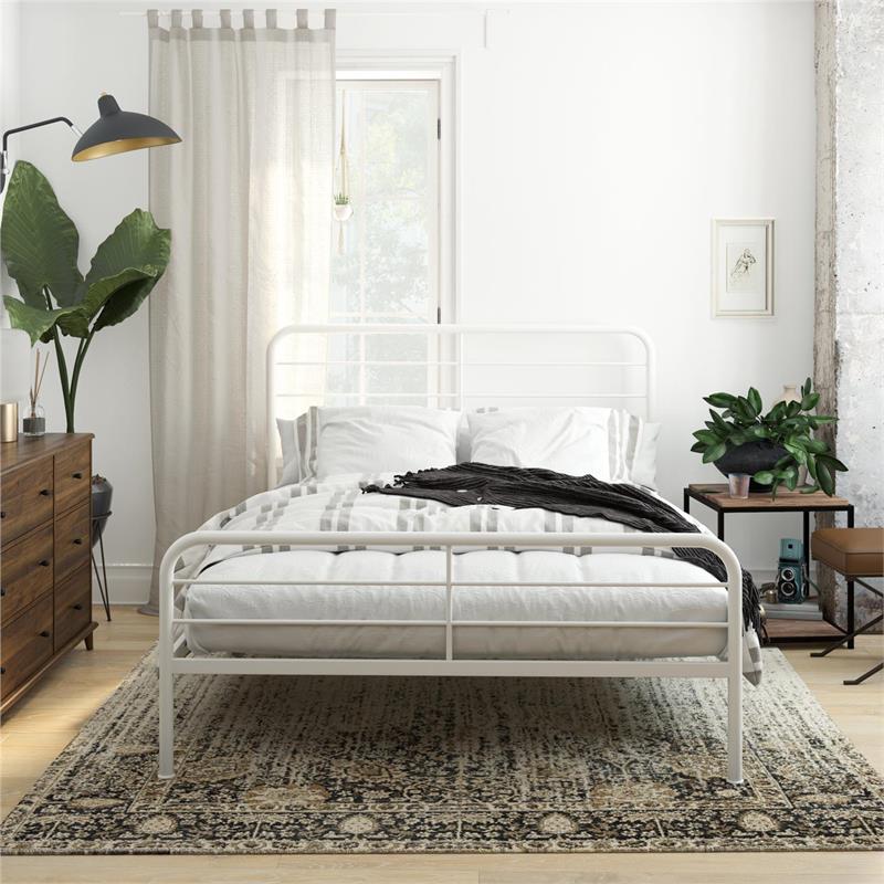DHP Zion Metal Bed in Queen in White