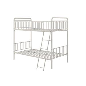 max & finn karcey twin over twin metal bunk bed in white