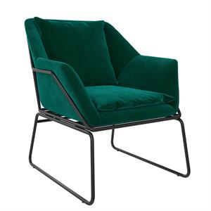novogratz alivia accent chair in green velvet