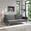 FlexLiving Edwin Upholstered Futon Full Size in Gray Linen