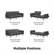 FlexLiving Edwin Upholstered Futon Full Size in Gray Linen