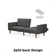 FlexLiving Edwin Upholstered Futon Full Size in Gray Linen
