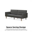 FlexLiving Edwin Upholstered Futon Full Size in Gray Linen