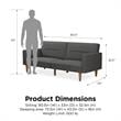 FlexLiving Edwin Upholstered Futon Full Size in Gray Linen
