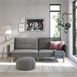 FlexLiving Edwin Upholstered Futon Full Size in Gray Linen
