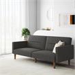 FlexLiving Edwin Upholstered Futon Full Size in Gray Linen