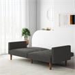 FlexLiving Edwin Upholstered Futon Full Size in Gray Linen