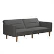 FlexLiving Edwin Upholstered Futon Full Size in Gray Linen