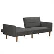 FlexLiving Edwin Upholstered Futon Full Size in Gray Linen