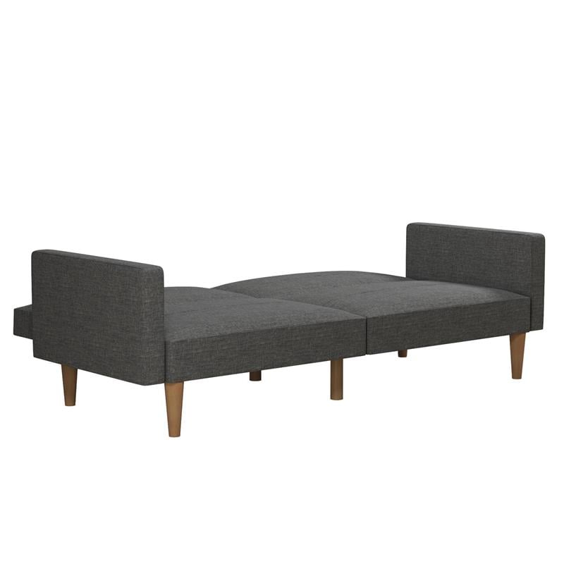 FlexLiving Edwin Upholstered Futon Full Size in Gray Linen