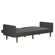FlexLiving Edwin Upholstered Futon Full Size in Gray Linen