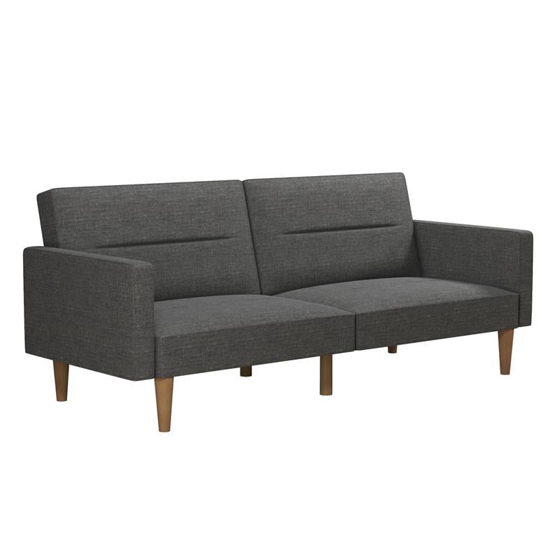 FlexLiving Edwin Upholstered Futon Full Size in Gray Linen