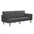 FlexLiving Edwin Upholstered Futon Full Size in Gray Linen