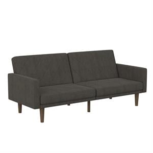 dhp mathias futon sofa bed with 1 usb port dark gray linen