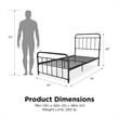 DHP Winston Metal Platform Bed with Rustic Design and Curved Edge Twin in Black