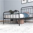 DHP Winston Metal Platform Bed with Rustic Design and Curved Edge Twin in Black
