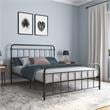 DHP Winston Metal Platform Bed with Rustic Design and Curved Edge Queen in Black
