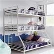 Max & Finn Altona Metal Triple Bunk Bed for Kids Twin/Twin/Full in White