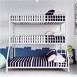 Max & Finn Altona Metal Triple Bunk Bed for Kids Twin/Twin/Full in White