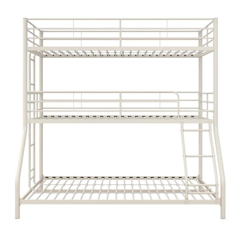 Max & Finn Altona Metal Triple Bunk Bed for Kids Twin/Twin/Full in White