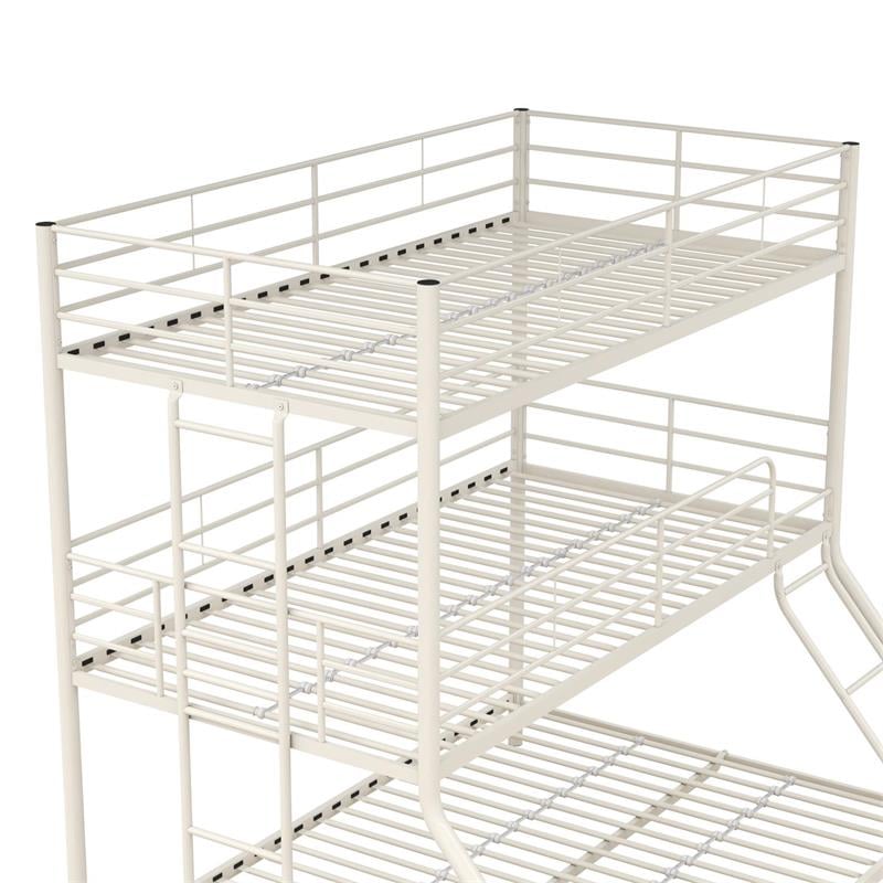 Max & Finn Altona Metal Triple Bunk Bed for Kids Twin/Twin/Full in White