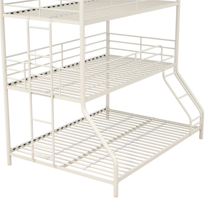 Max & Finn Altona Metal Triple Bunk Bed for Kids Twin/Twin/Full in White