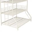 Max & Finn Altona Metal Triple Bunk Bed for Kids Twin/Twin/Full in White