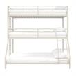 Max & Finn Altona Metal Triple Bunk Bed for Kids Twin/Twin/Full in White