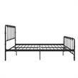 LikeHome Lida Farmhouse Metal Bed Under Bed Storage King Bed Frame in Black