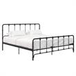 LikeHome Lida Farmhouse Metal Bed Under Bed Storage King Bed Frame in Black