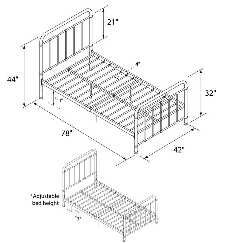 Max & Finn Karcey Twin Metal Bed in Black