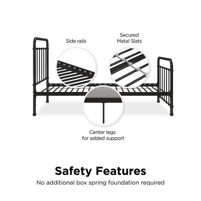 Max & Finn Karcey Twin Metal Bed in Black