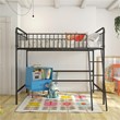 Max & Finn Karcey Twin Metal Loft Bed in Black