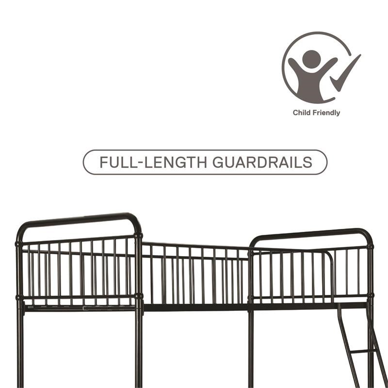 Max & Finn Karcey Twin Metal Loft Bed in Black