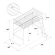 Max & Finn Karcey Twin Metal Loft Bed in White