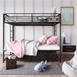 DHP Bonnie Twin/Twin Bunk Bed with Storage Bins in Black