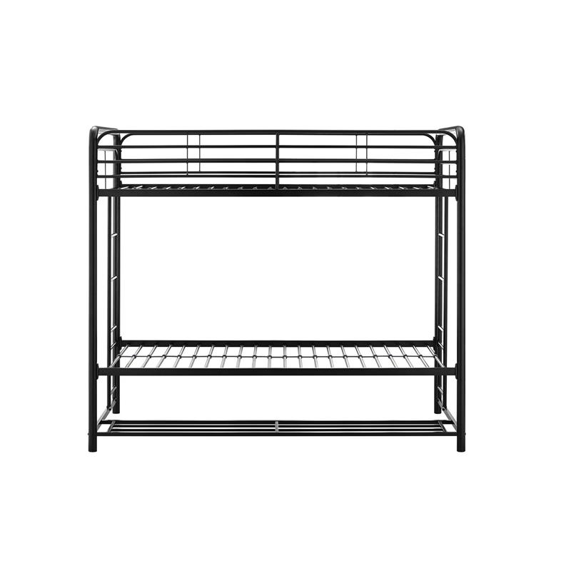DHP Bonnie Twin/Twin Bunk Bed with Storage Bins in Black