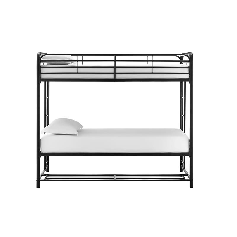 DHP Bonnie Twin/Twin Bunk Bed with Storage Bins in Black