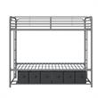 DHP Bonnie Twin/Twin Bunk Bed with Storage Bins in Black