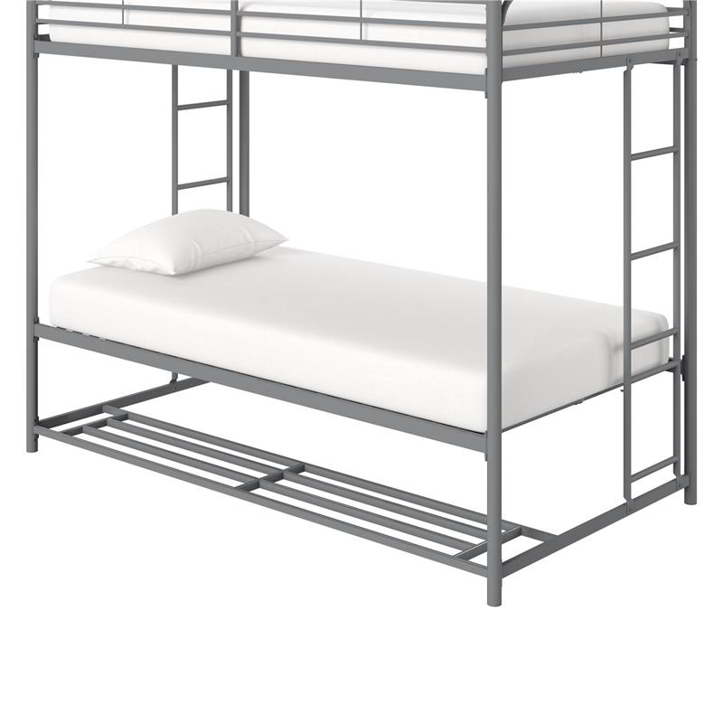 DHP Bonnie Twin/Twin Bunk Bed with Storage Bins in Black