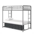 DHP Bonnie Twin/Twin Bunk Bed with Storage Bins in Black