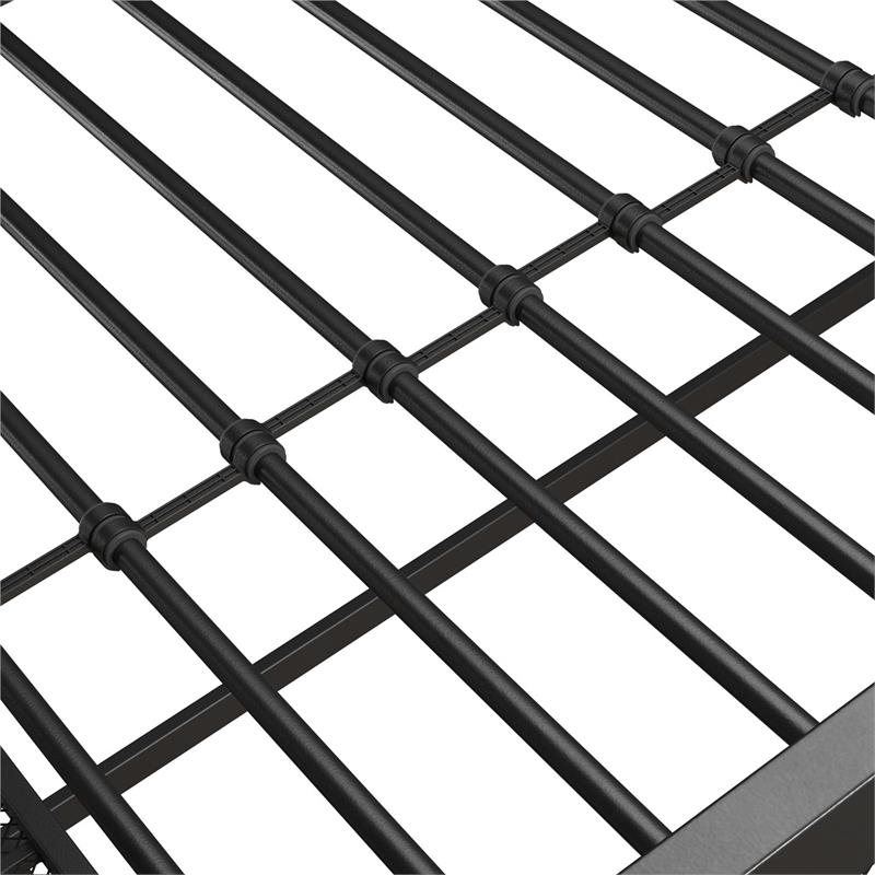 DHP Storage Loft bed with Bookcase in Black Metal